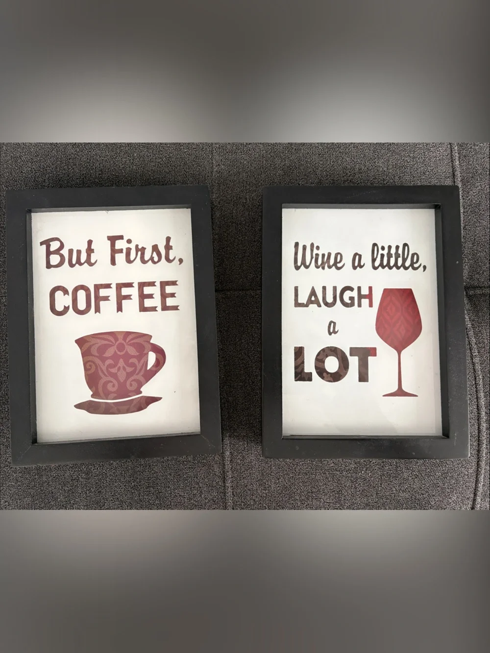 But First, Coffee & Wine a Little Wall Frame Duo - Black